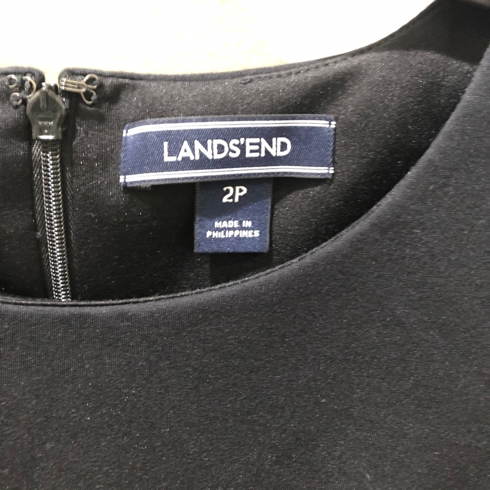 Lands’ End Black Ponte Sheath Dress 2P